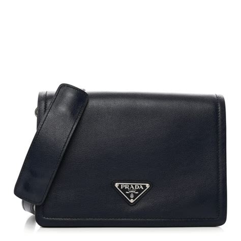 PRADA Glace Calf Shoulder Bag Baltico 